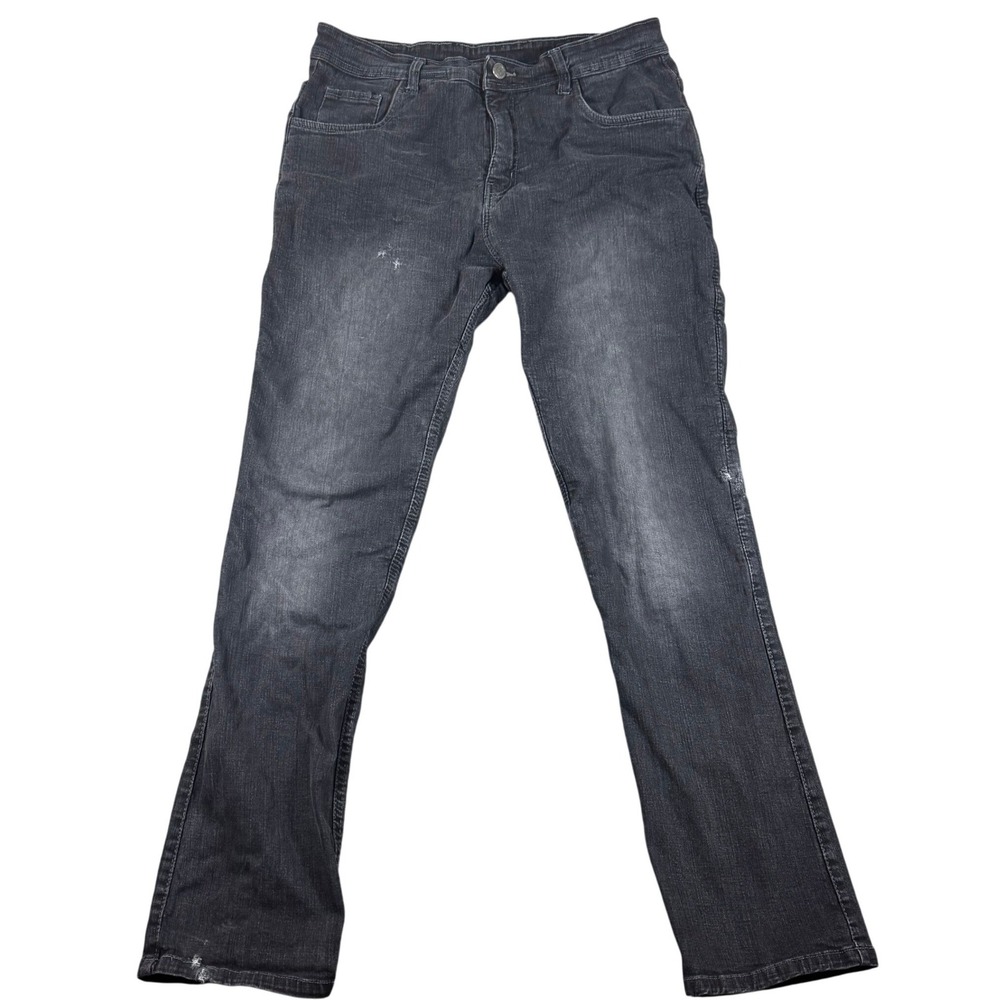 Street & Steel Motorcycle Jeans Mens Fits 34x34 Black Aramid Lined Distressed